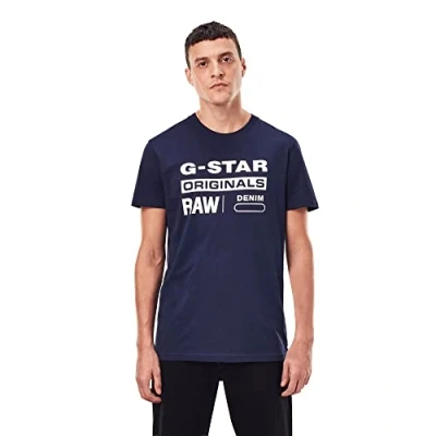 Image of G Star Men&#039;s Graphic 8 T Shirt, blue (sartho D14143 336 6067), M