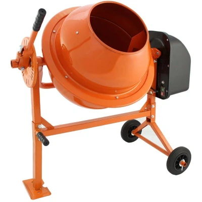Image of 70 Litre Electric Cement Mixer 250W 30RPM Portable Orange Mortar Concrete Mixing Machine with Heavy Duty Wheels DIY / 240V