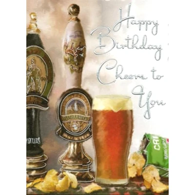 Image of Jonny Javelin Male Happy Birthday Cheers Card Beer Bottle