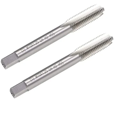 Image of TA VIGOR 2Pcs M10 x 1.25mm Metric Machine Tap, HSS 3 Straight Flute Taper Plug Pitch Screw Thread Tapping Threading Machinist Repair DIY Tool
