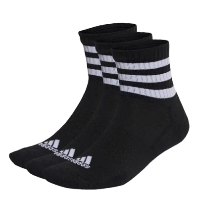 Image of adidas Performance 3STRIPES Cushioned Midcut Sports socks Black white, Size: 2 3.5, white