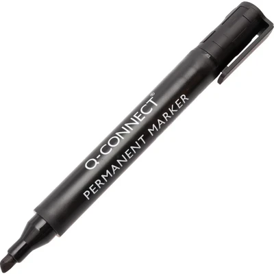 Image of Q Connect KF26042 Permanent Marker Chis/Tip Black (Pack 10)