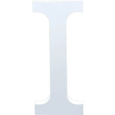 Image of White Wooden MDF Letter I Size 13cm Tall Free Standing Letters for Arts &amp; Crafts Personalized Name Decor