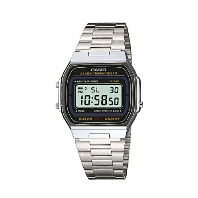Image of Casio Unisex 35.00mm Quartz Watch with LCD Digital dial and Silver Metal Bracelet Strap A164WA 1VES