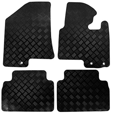 Image of Tailored Rubber Car Floor Mats for Hyundai ix35 2010 2015, Black, 4 Piece Set