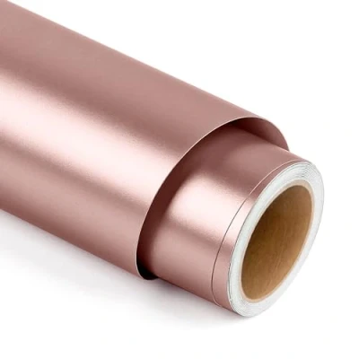 Image of Matte Metallic Permanent Vinyl for Cricut, 12&quot; x 5FT Rose Gold Self Adhesive Roll Cricut and Silhouette Cameo, Party Decoration, Window Stickers, Home Decor