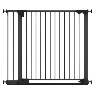 Image of Safetots SafeStep Gate, Black, 110cm 117cm, Extra Low Walkthough, 81cm Wide Doorway, Gate for Stairs, Hallways and Doors, Baby Toddler, Easy Installation