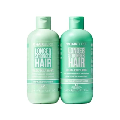 Image of Hair BURST Shampoo &amp; Conditioner Set for Oily Deep Cleansing, Purifying Hydrating with Tropical Aroma Promotes Growth, Reduces Loss Free of SLS, Silicones Parabens Made in UK