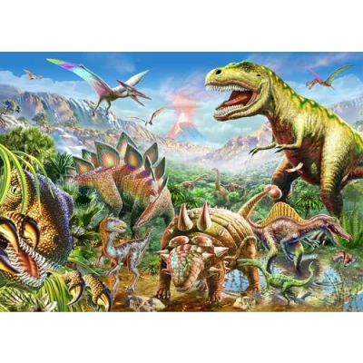 Image of Peter Pauper Press Dinosaur World 1000 Piece Jigsaw Puzzle, Green