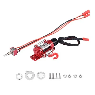 Image of V GEBY RC Winch for Car, Electric Metal 1:10 Scale Vehicle Model Compatible with SCX10 D90 D110 TF2 TRX4 KM2 Car Accessories