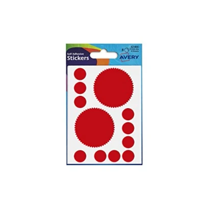 Image of Avery 32 400 Company Seal Labels, 51 mm Diameter, 8 Labels Red