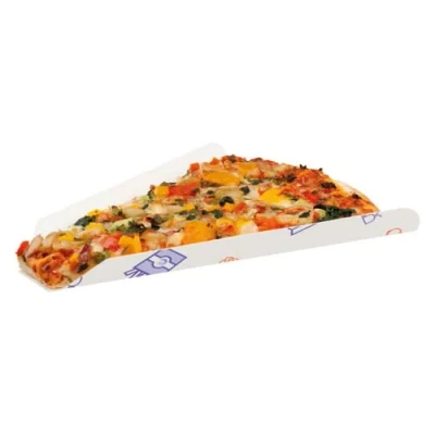 Image of MBB Supa Snax White Disposable Cardboard Pizza Slice Fast Food Take Away Box Tray (200 Boxes)