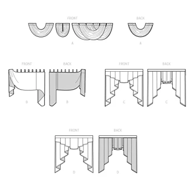 Image of Simplicity SS9571OS Valances and Swags OS One Size Only