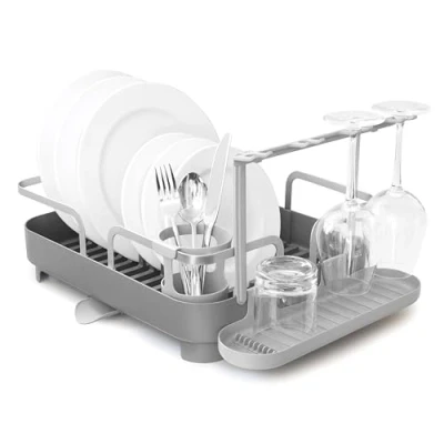 Image of Umbra 1008163 149 Holster Dish Rack Charcoal, Stainless Steel, 41.91 x 34.29 15.24 cm