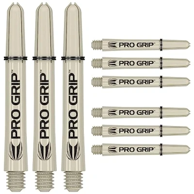 Image of TARGET Darts Pro Grip Shafts Set of 9 Sand, Medium (48mm) Dart Stems, Professional Accessories, 2BA Shaft Multipack with Rings