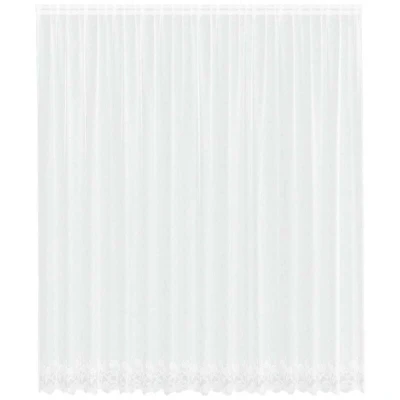 Image of Lace Curtain with Curtains Floral White 400 x 280 cm Polyester Vidaxl