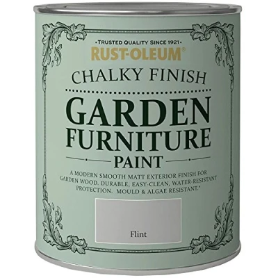 Image of Rust Oleum Chalky Finish Garden Furniture Paint Flint 750ml