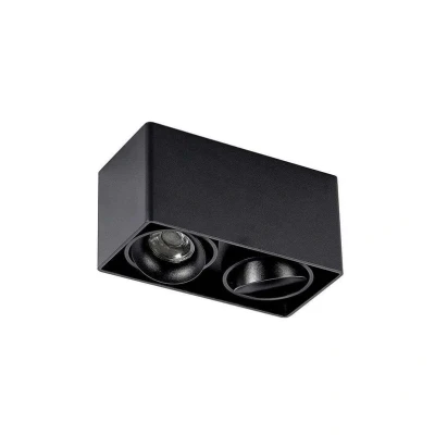 Image of Arcchio Kubika downlight, 19 cm, black, 2 bulb, aluminium