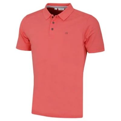 Image of Calvin Klein Mens Campus Polo Shirt Peach S