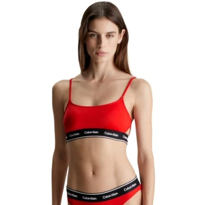 Image of Calvin Klein Women Bikini Top Bralette Wireless, Red (Cajun Red), XS