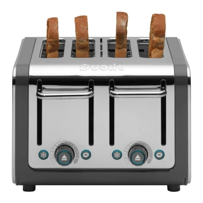 Image of Dualit Architect 4 Slot Grey Body With Stainless Steel Panel Toaster