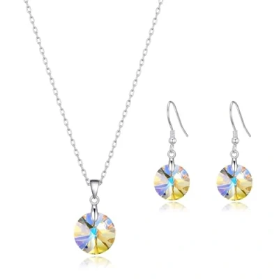 Image of Philip Jones Sterling Silver Aurora Borealis Set Created with Zircondia® Crystals