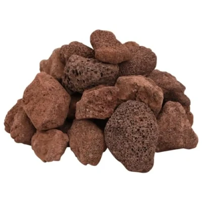Image of vidaXL Red Volcanic Rocks Natural Aquarium Decor and Garden Landscape Feature, 5 8 cm, 25 kg