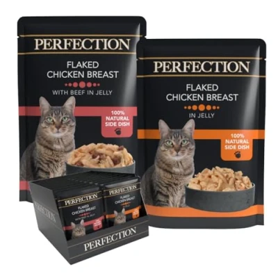 Image of HiLife Perfection Wet Cat Food Flaked Chicken Breast Beef in Jelly Natural Ingredients Grain Free, 36 Pouches x 70g