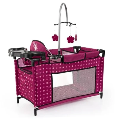 Image of Bayer Design 62667AA doll bed with integrated high chair, changing table, mobile, accessories