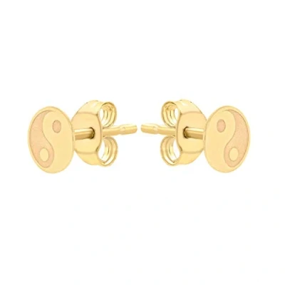 Image of Carissima Gold Women 9 ct (375) Yellow 5 mm Yin Yang Symbol Stud Earrings