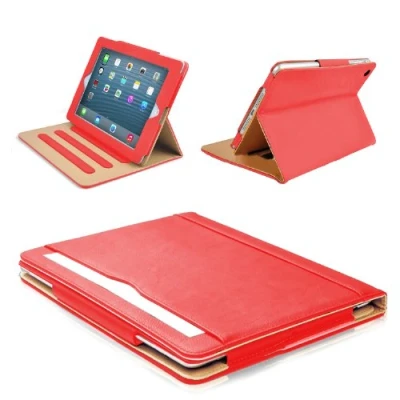 Image of MOFRED® Red &amp; Tan Apple iPad Air (Launched November 2013) Executive Leather Case Voted by &quot;The Daily Telegraph&quot; as #1 Case! (For Models A1474,A1475,A1476)