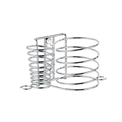Image of WENKO 20648100 hair dryer holder and straightener Milano with cable holder, for wall mounting, Metal Steel, 21 x 11.5 12 cm, Chrome