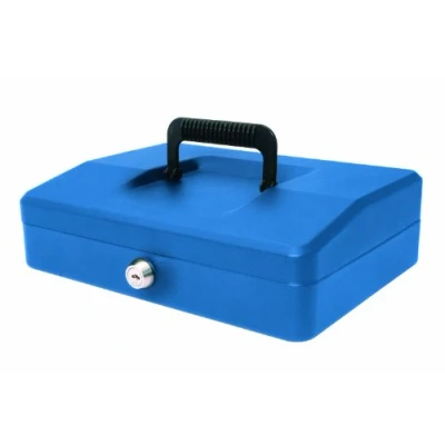 Image of Helix 10 inch Cash Box with Removable Coin Tray Blue