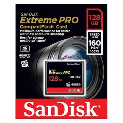 Image of SanDisk 128GB Extreme PRO Compact Flash Memory Card UDMA 7 Speed Up To 160MB/s