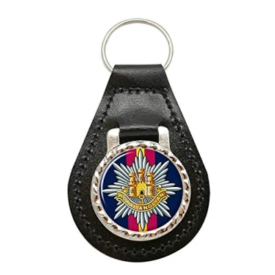 Image of Giftshop UK Royal Anglian Regiment, British Army Leather Key Fob