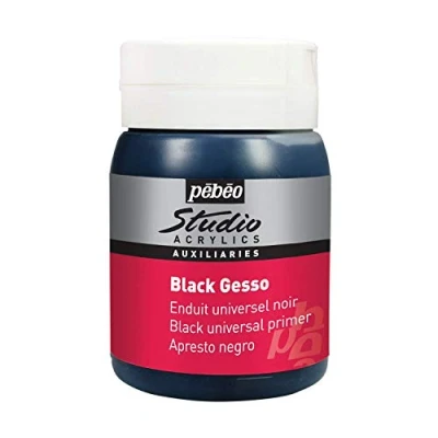 Image of PEBEO Black Gesso Studio 500 ml, APGSB5, 524135