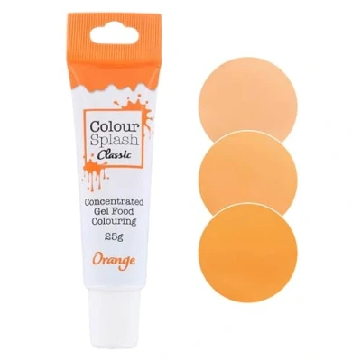 Image of Colour Splash Food Colouring Gel Orange Highly Concentrated Gels, Easy To Use Squeezy Tubes, Edible Ingredients, Transform Plain Cakes Into Bright, Eye Catching Creations 25g