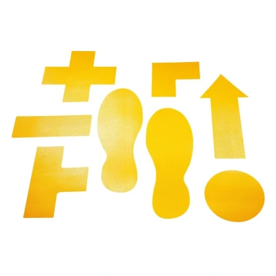 Image of Durable 170004 Parking Space Marker in T form, Self Adhesive and Abrasion Resistant, RAL 1003 Signal Yellow