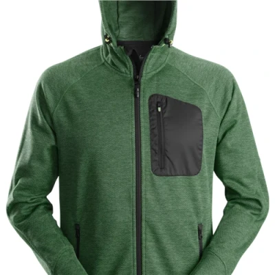 Image of Snickers FlexiWork Fleece Hoodie Forest Green/Black XXXL