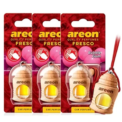 Image of Areon Fresco Car Bubble Gum Aroma Perfume Tree Air Freshener HOME OFFICE (Pack of 3)