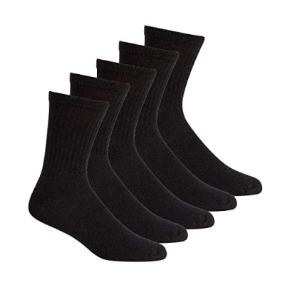 Image of Metzuyan Men&#039;s Cotton Rich Sports Socks Big Foot King Size Black 5 Pairs 12 14