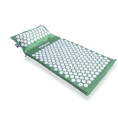 Image of THERMO MYSA: THE LONGEST ACUPRESSURE MAT IN MARKET : COMBINES ORIGINAL MYSA SPIKEMAT WITH PILLOW 100% ECO NATURAL FIBER PADDING BEST FOR BOTH BACK AND CERVICAL PAIN