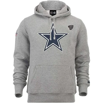 Image of New Era NFL Dallas Cowboys Hoody American Football Pullover grau Kapuze Team Logo mit CapSpin Pin