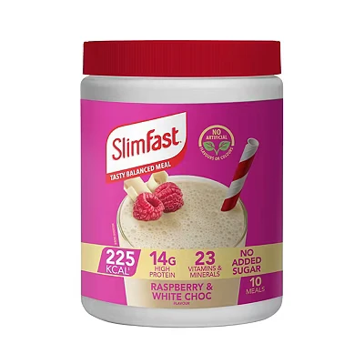 Image of SlimFast Raspberry &amp; White Chocolate Flavour Shake 365g