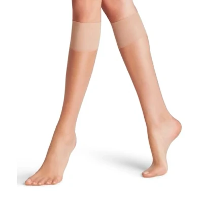 Image of FALKE Women&#039;s Shelina 12 DEN W KH Ultra Sheer Plain 1 Pair Knee High Socks, Skin colour (Golden 4699), 5.5 8