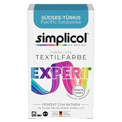 Image of simplicol Textile Paint Expert South Sea Turquoise 1711 for Re Dyeing and Refreshing Clothes, Machine Washable, Cotton, Wool, Silk, Linen, Viscose &amp; Blended Fabric