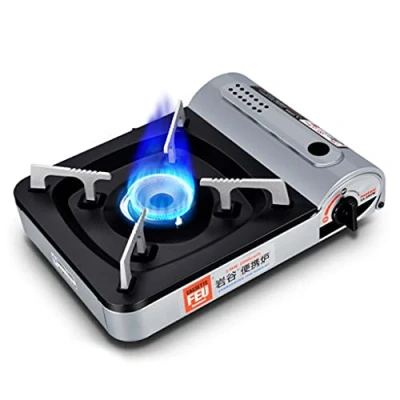 Image of XSWLYY Camping stove Aluminum burner 7,000 BTU Outlet butane Portable Carrying Case Included Stove,Piezo Electric Ignition, gas (Color : A)