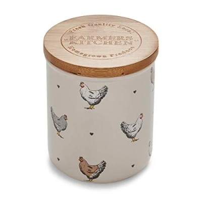 Image of Cooksmart Ceramic Airtight Storage Jars &amp; Canisters Perfect For Pasta Rice With Lids All Type Of Foods Farmers Kitchen