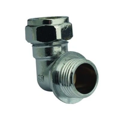 Image of Plumbright Compression Elbow Male 15mm x 1/2&quot; Chrome Plated P802CP08