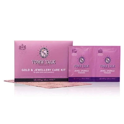 Image of Town Talk Gold &amp; Jewellery Care Kit Polishing Cloth Cleaning Sachets